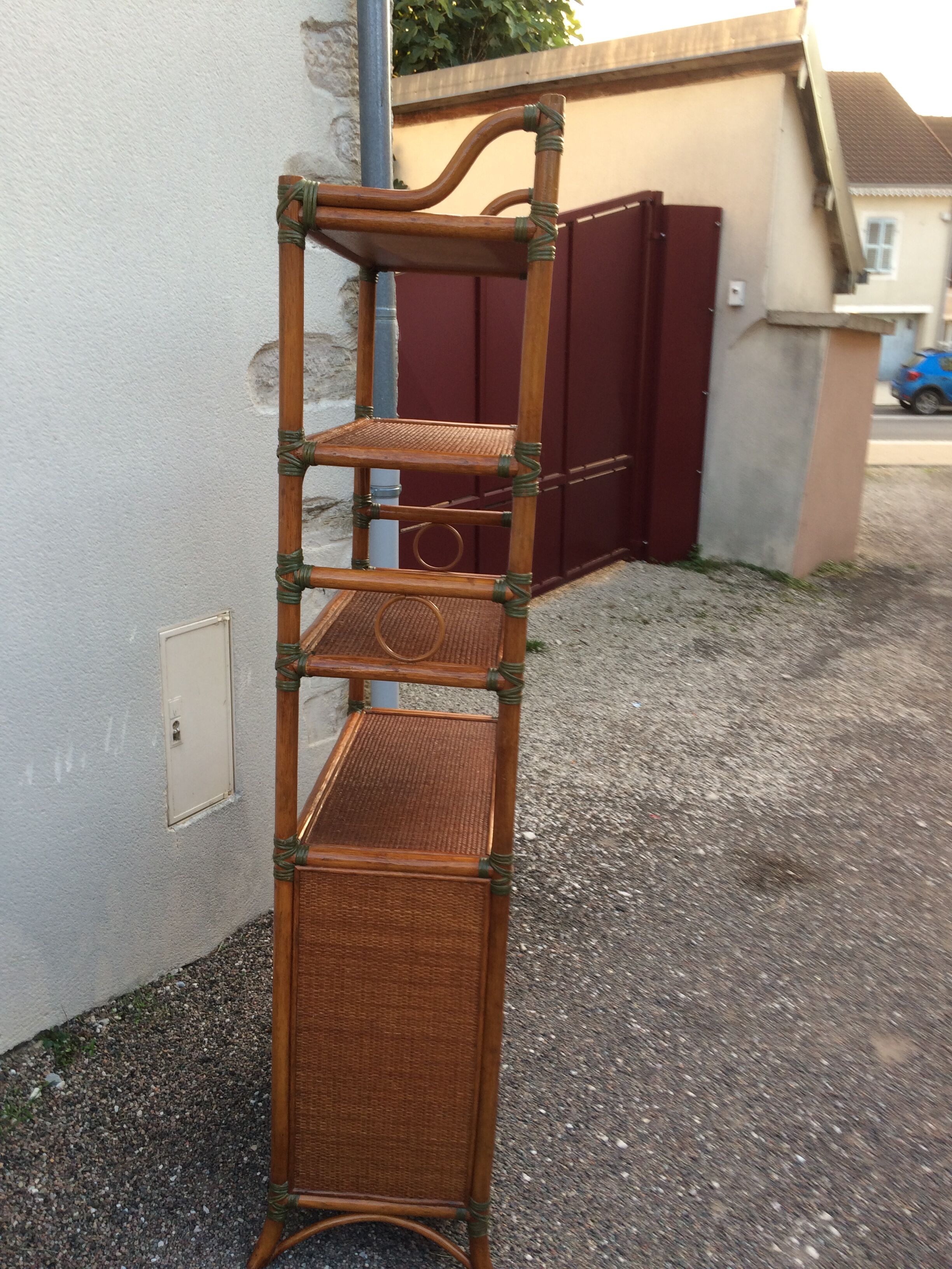 Bamboo and cane shelf