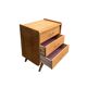 Vintage chest of drawers with compass feet, raw oak, 1960
