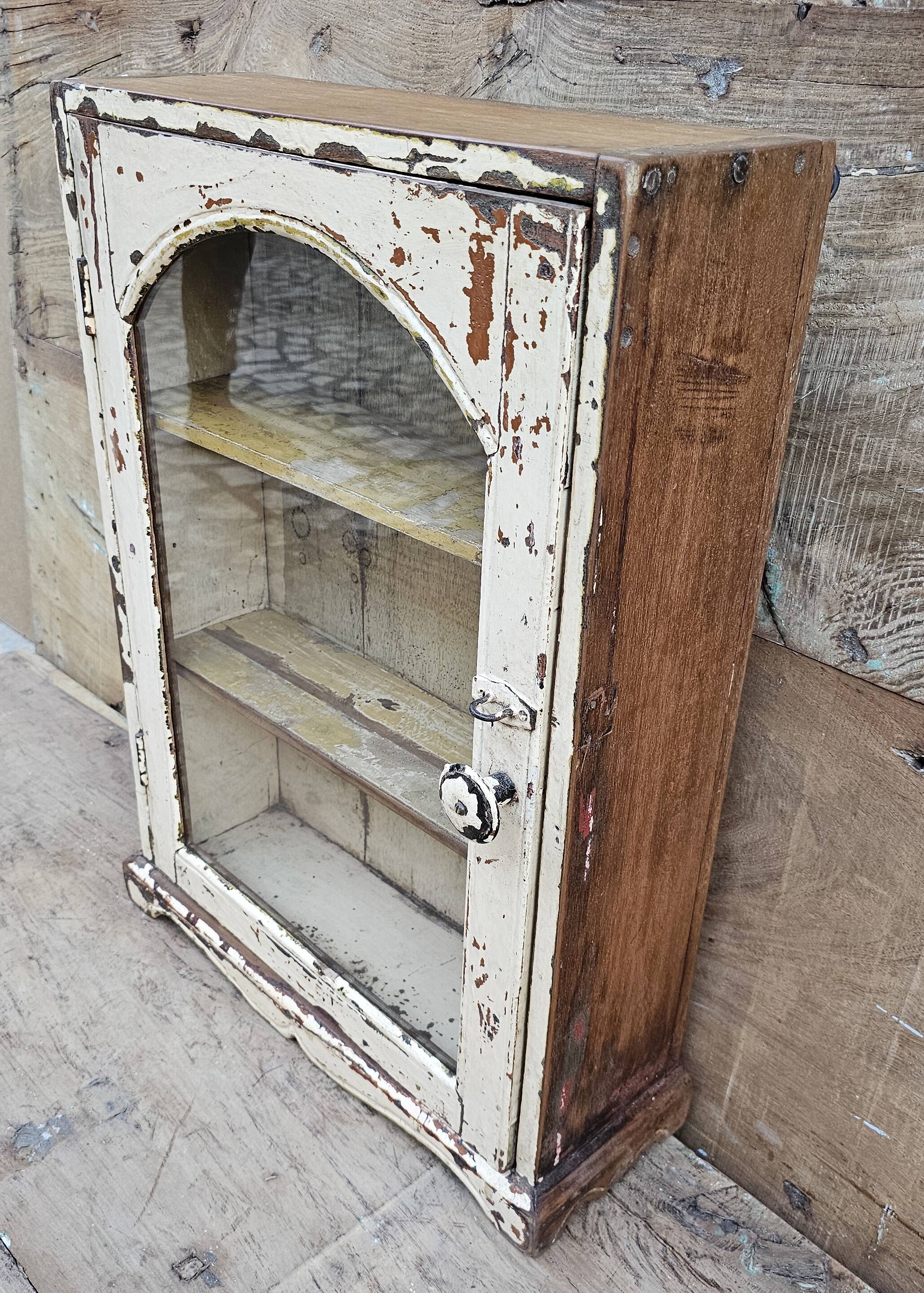 Old Burmese teak wall display case