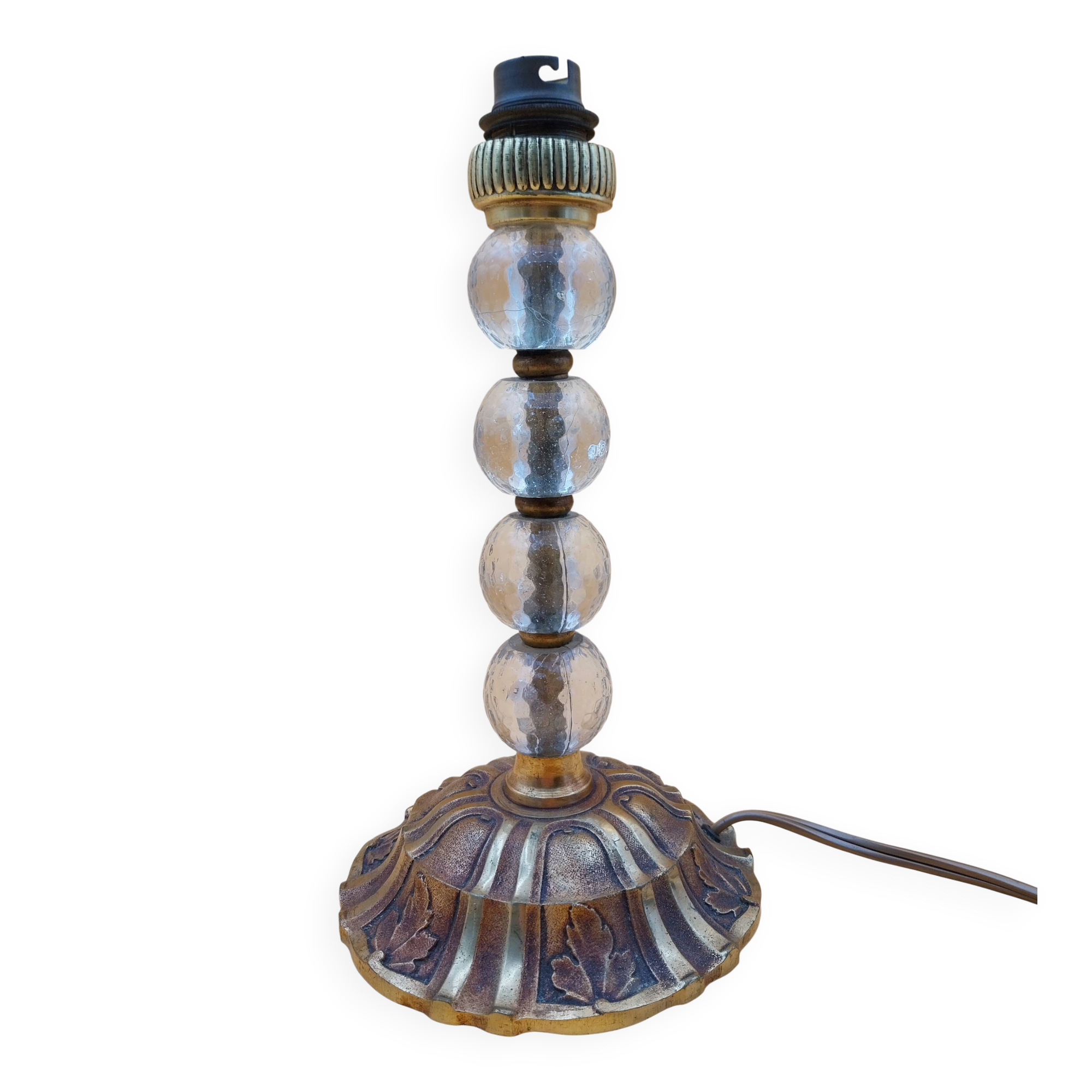 Art Deco lamp in brass and glass