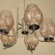 Chrome metal chandelier & cut glass