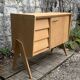 Vintage sideboard with tapered legs, light oak, 1960s.