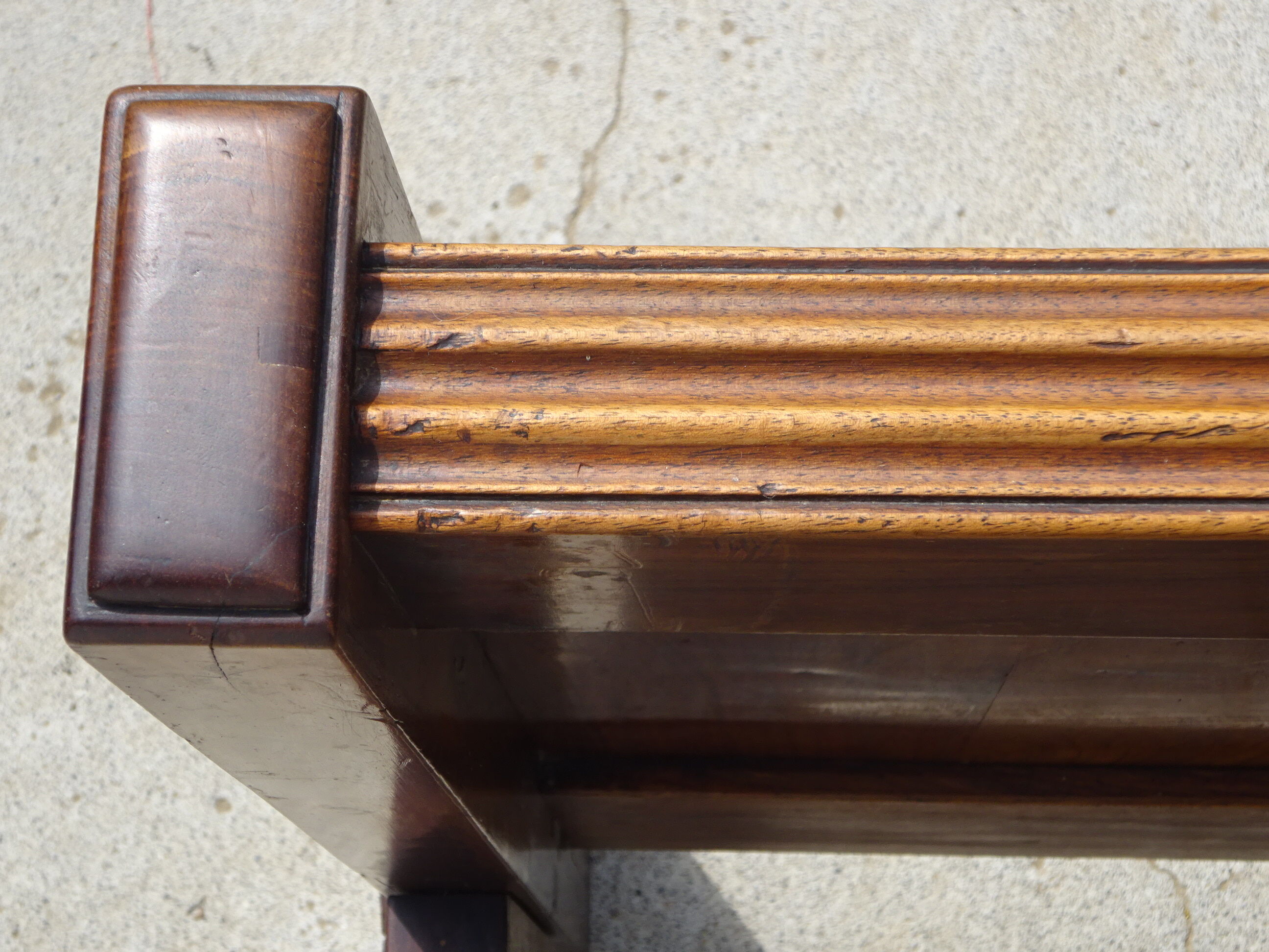 Walnut bed and walnut magnifying glass nineteenth century