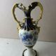 Ancient vase / amphora, blue flowers decoration, Royal Dux, Czechoslovakia Bohemia