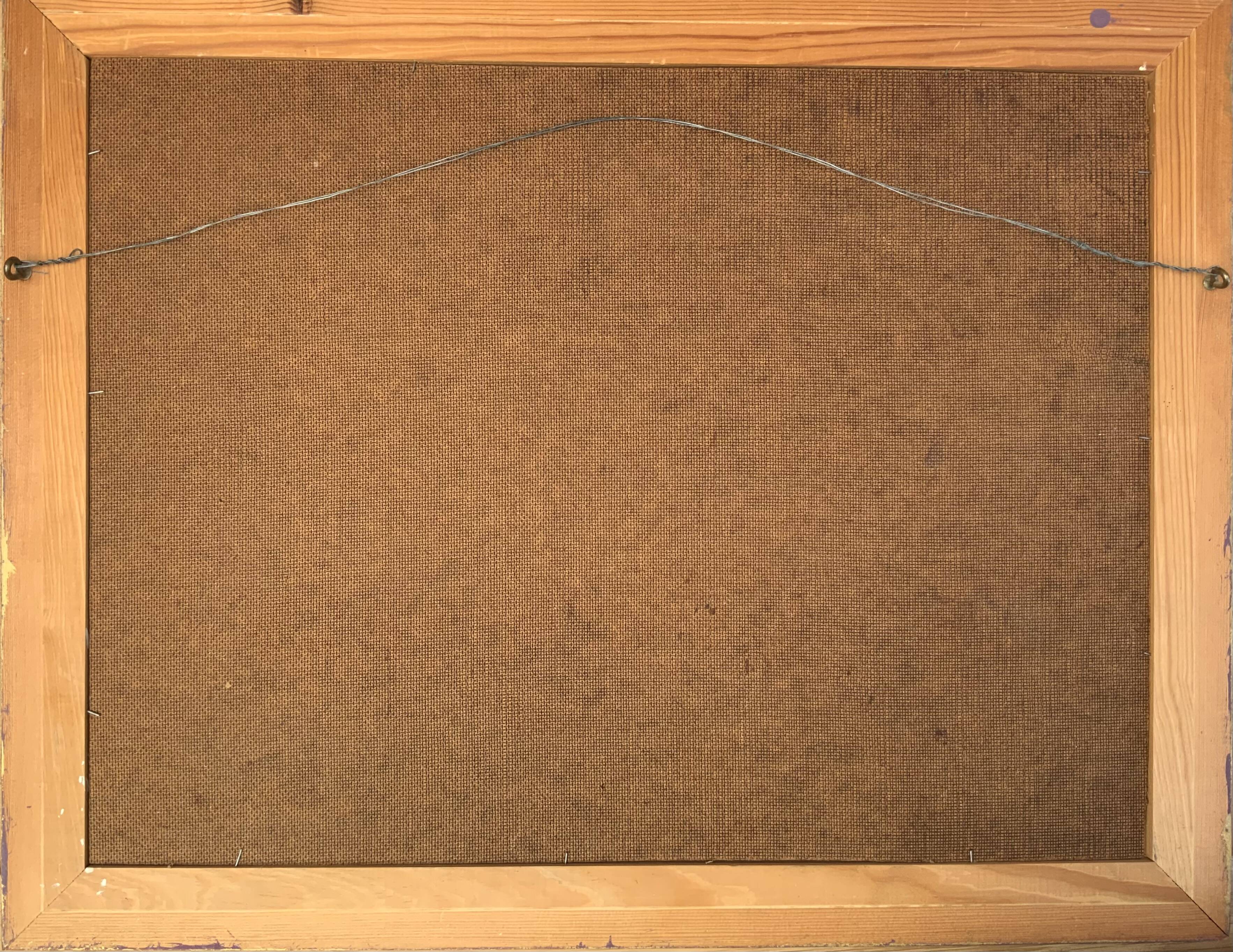 Peinture à l’huile de paysage impressionniste suédois du milieu du 20e siècle « Marbella » années 1960