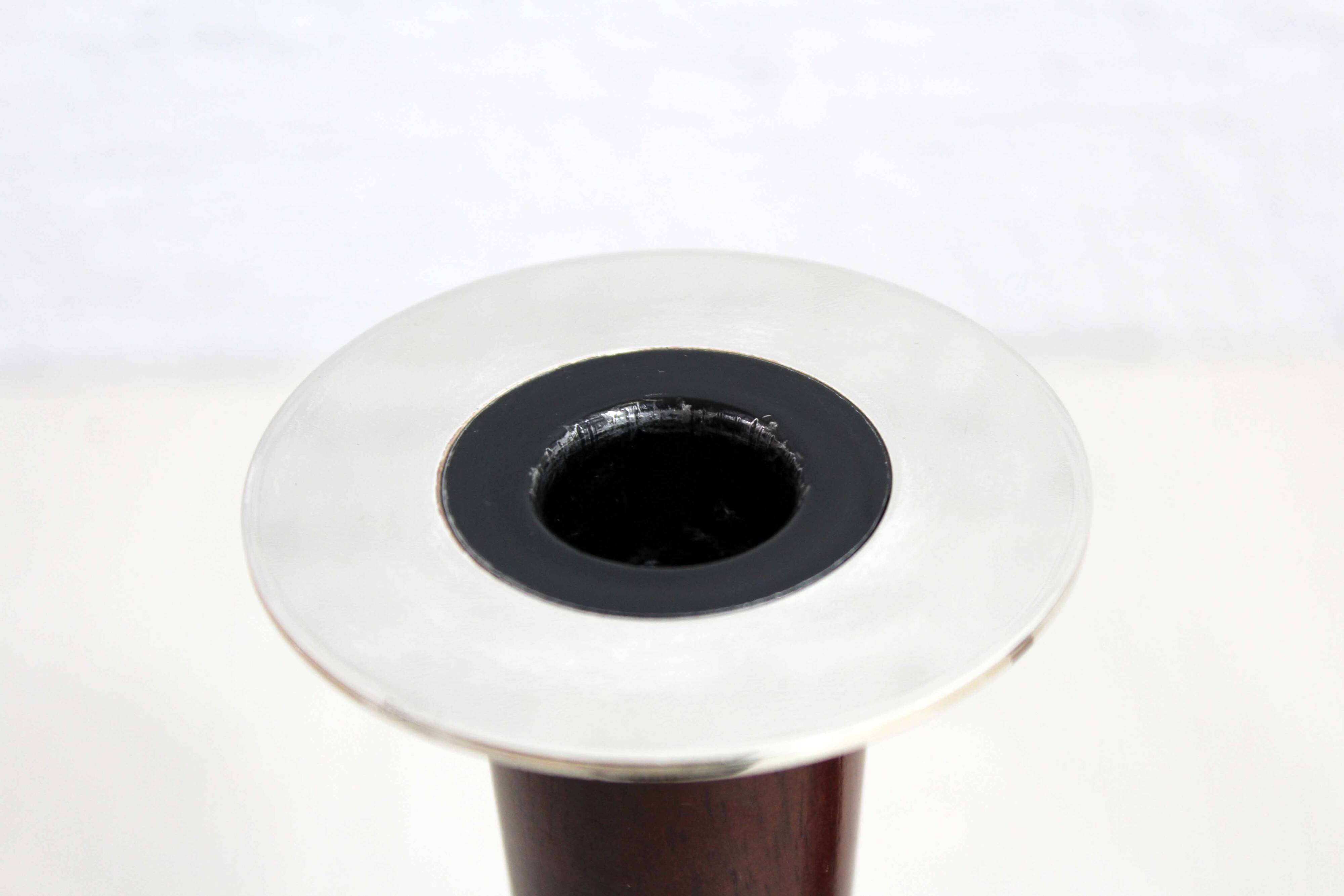 Pair of wood and stone candlesticks