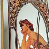 Vintage Alphonse Mucha Reverie De Soir Mirror, Art Nouveau