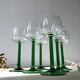 6 elegant green green white wine glasses from Alsace, brand Luminarc Verrerie D'Arques design
