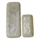 2 vintage rectangular empty pocket bowls in Capiz mother-of-pearl