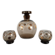 Liqueur service for two gilded crystal art deco Czechoslovakia