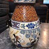 Vase en céramique polychromes en grès émaillé