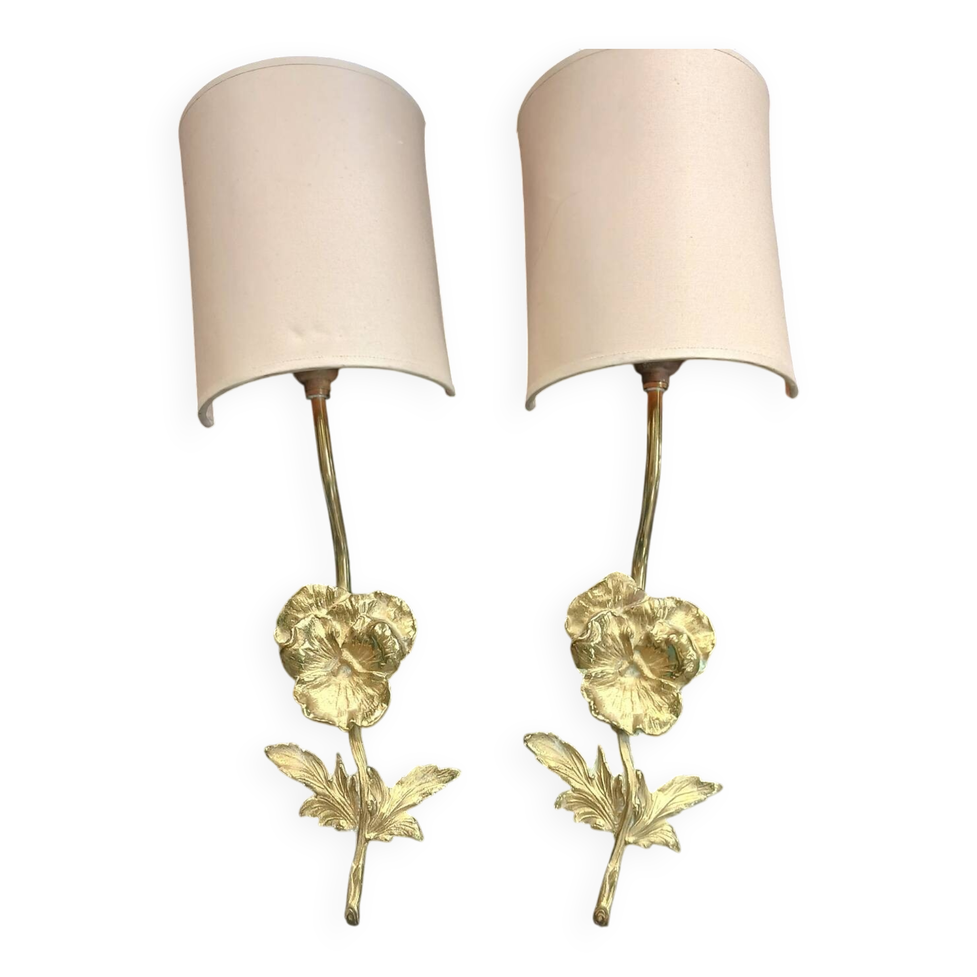 Splendides appliques bronze signe PSM decor fleurs