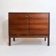 Vintage Swedish commode in rosewood with brass handles.