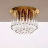 Set of two J.T. Kalmar Murano Raindrop hanging lamps, 1970 Austria