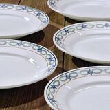 Assiettes anciennes terre de fer St Amand guirlande