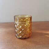 Set of 8 vintage whiskey glasses yellow glass