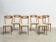 Set of six elegant Italian dining chairs