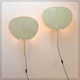 Pair of Uchiwa III wall lights by Ingo Maurer for M Design, 1970s