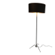 Floor lamp in black lacquered metal and brass