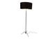 Floor lamp in black lacquered metal and brass