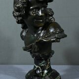 Bronze “Laughing Child”, signed A.Injalbert – Late 19th century