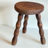 Vintage tripod wood stool