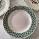 Mix of 10 ironstone plates, HBCM Agnès decoration - St Amand decoration 2070