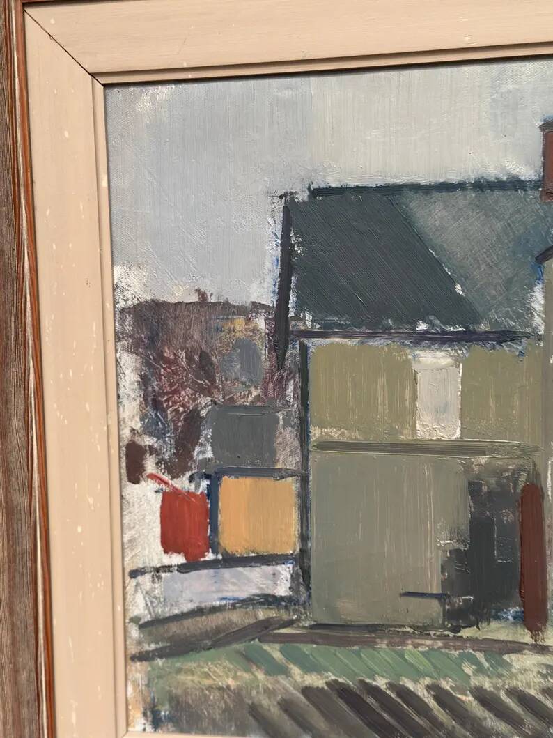 Original Swedish Oil on Canvas – “Sage House” by Gustav‑Adolf Johansson – Signed – Vintage & Framed