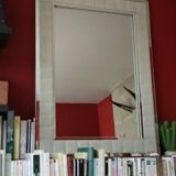 Large vintage tufted velvet mirror