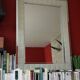 Large vintage tufted velvet mirror