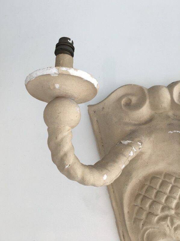 Pair of plaster wall lights
