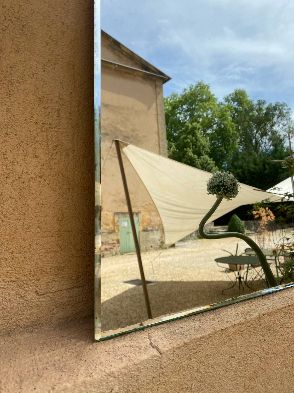 Vintage beveled mirror