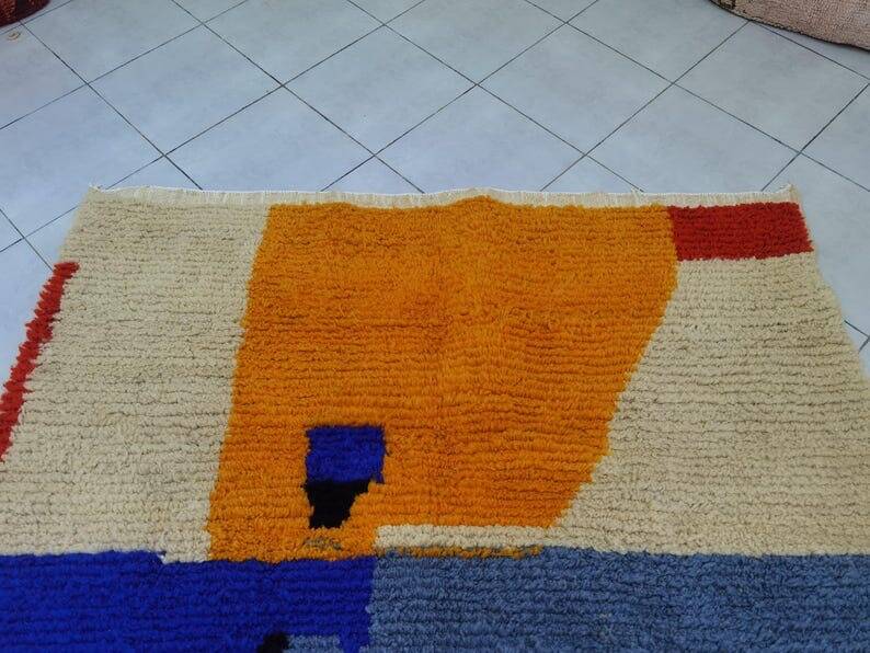 Tapis en laine pure fait main traditionnelle taille 150 x 250 cm