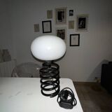 Modern Spiral Lamp Opaline Glass Chrome 1970s