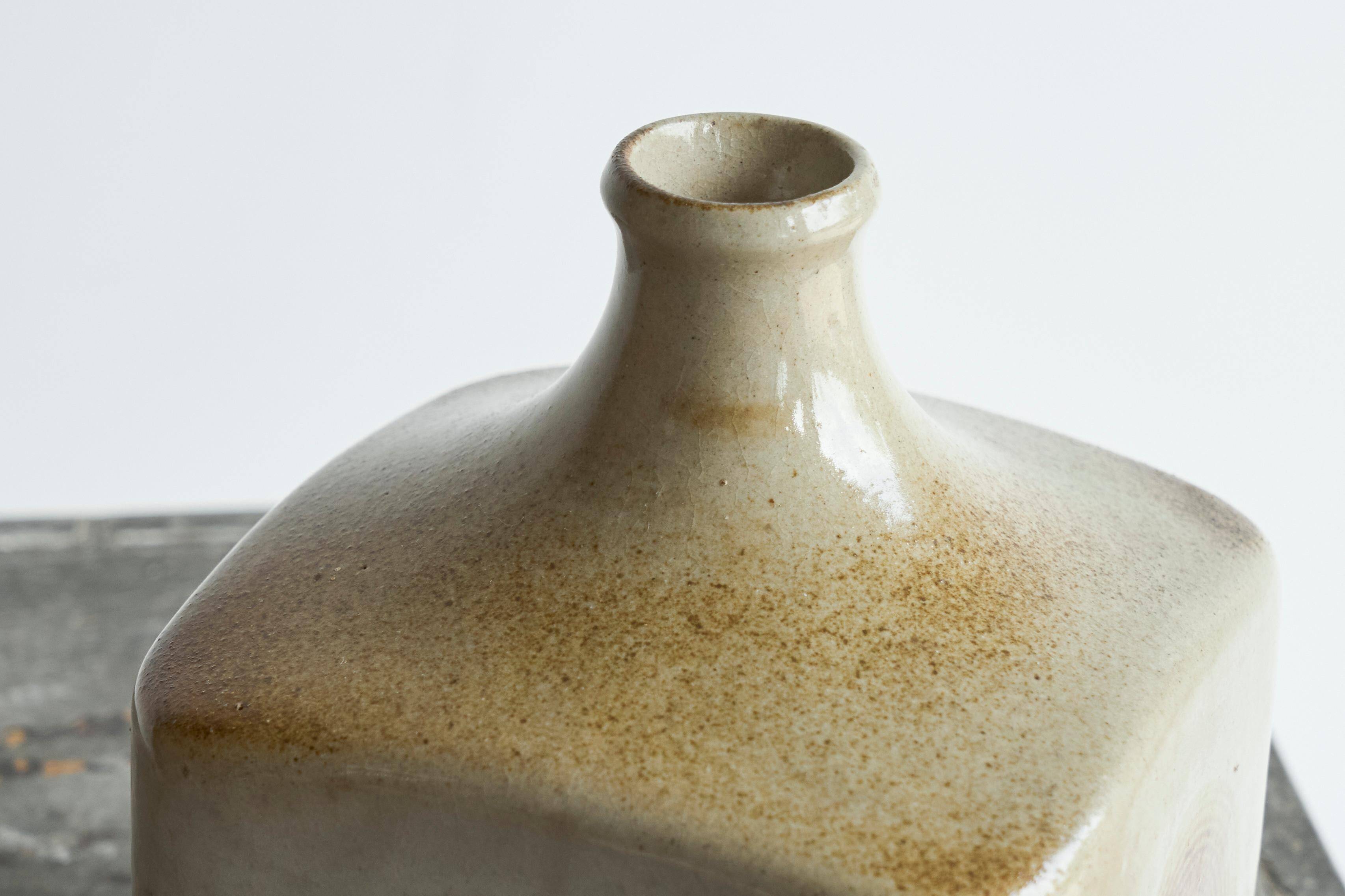 Studio ceramic vase 'wood imprint' mid-20th century