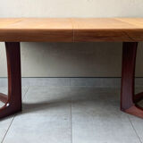 Table scandinave ronde vintage à pied central étoile extensible