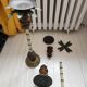Wooden palm lamp bases or candle holders