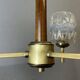 Mid Century Modern 3-light wood and glass chandelier