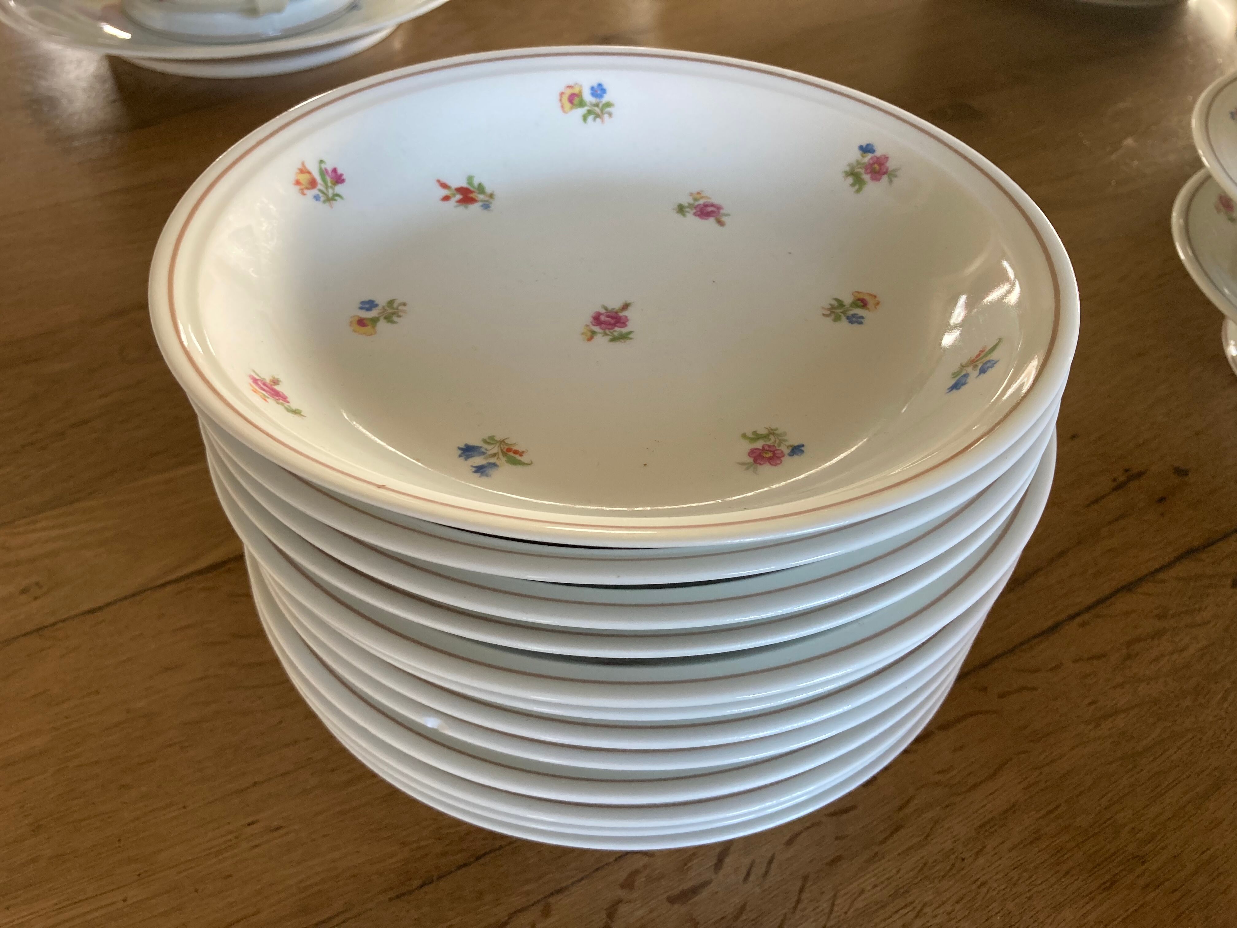 Limoges porcelain service with flowers