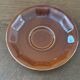 Vintage set of 6 coffee cups and saucers in glazed brown bistro style.