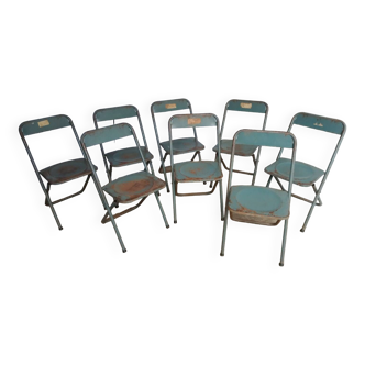 8 industrial folding chairs