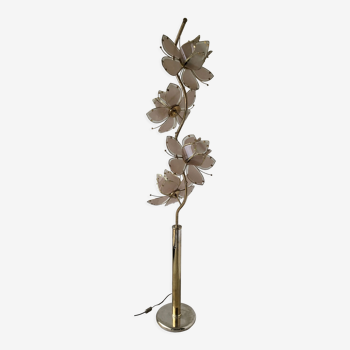 Lotus flower floor lamp Hollywood Regency - design Italy 1970