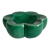 Vintage green flower ceramic ashtray