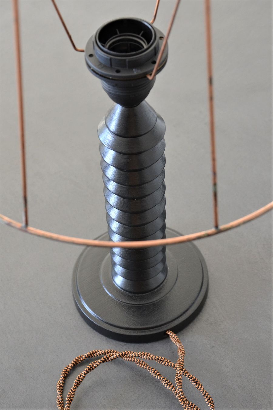 Turned wooden lamp foot