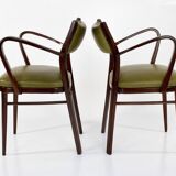 Fauteuils en cuir années 1940
