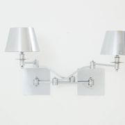 Pair of Maison Charles adjustable brushed steel wall lights circa 1960
