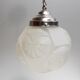 Suspension art déco globe verre moulé pressé 1930