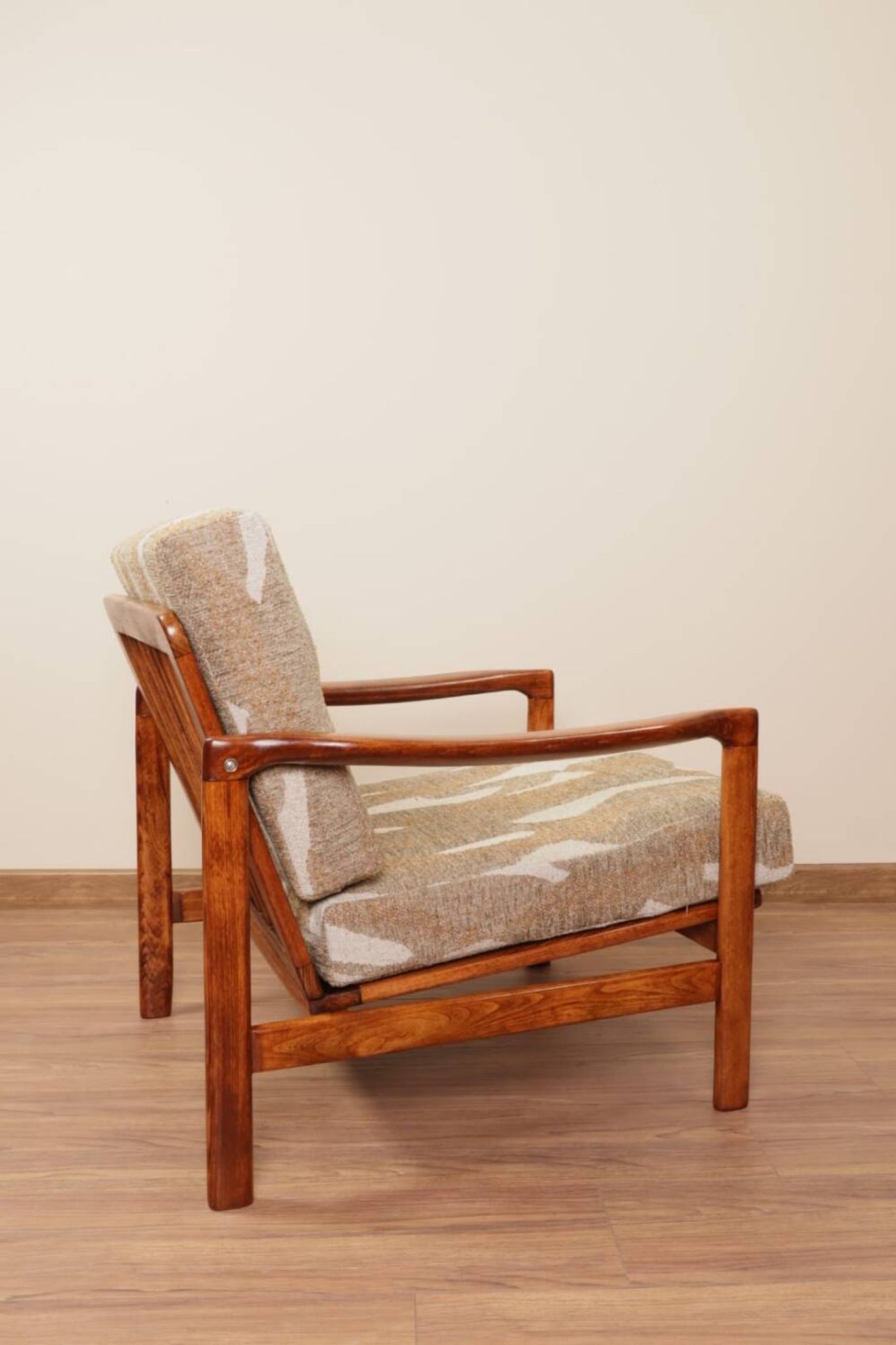 Vintage armchair with cushions, designed by Zenon Bączyk, Poland, 1960s.