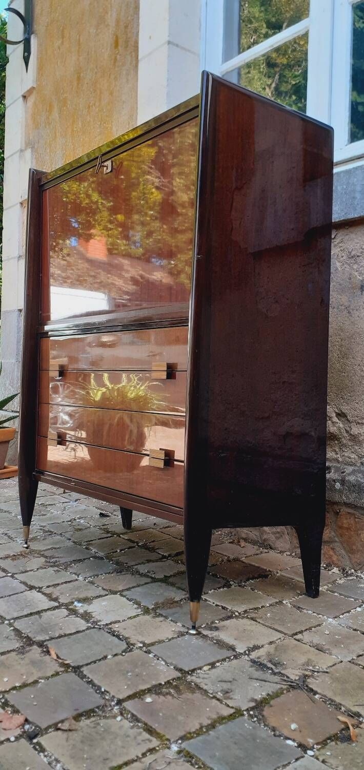 Vintage 60s mahogany secretary from Mobilor