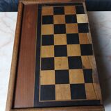 Backgammon game old wooden board game